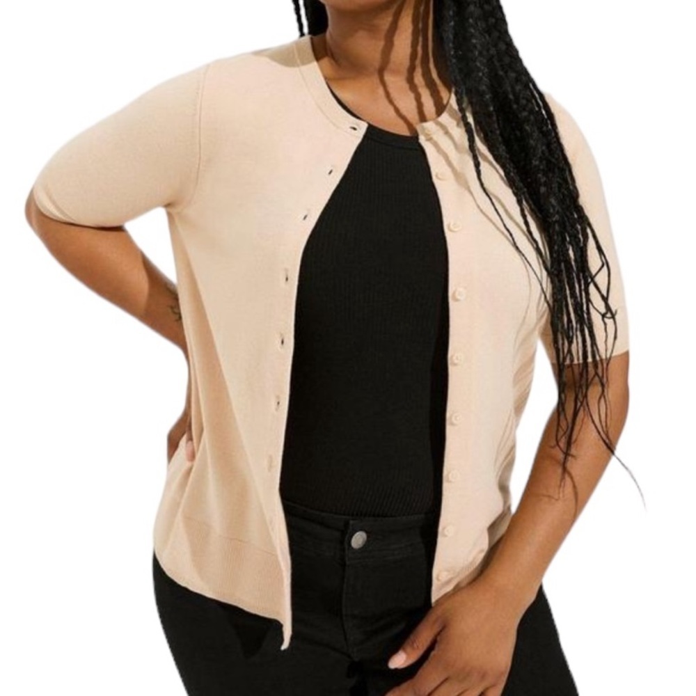 Everyday Soft Cardigan Short Sleeve Crewneck Sweater